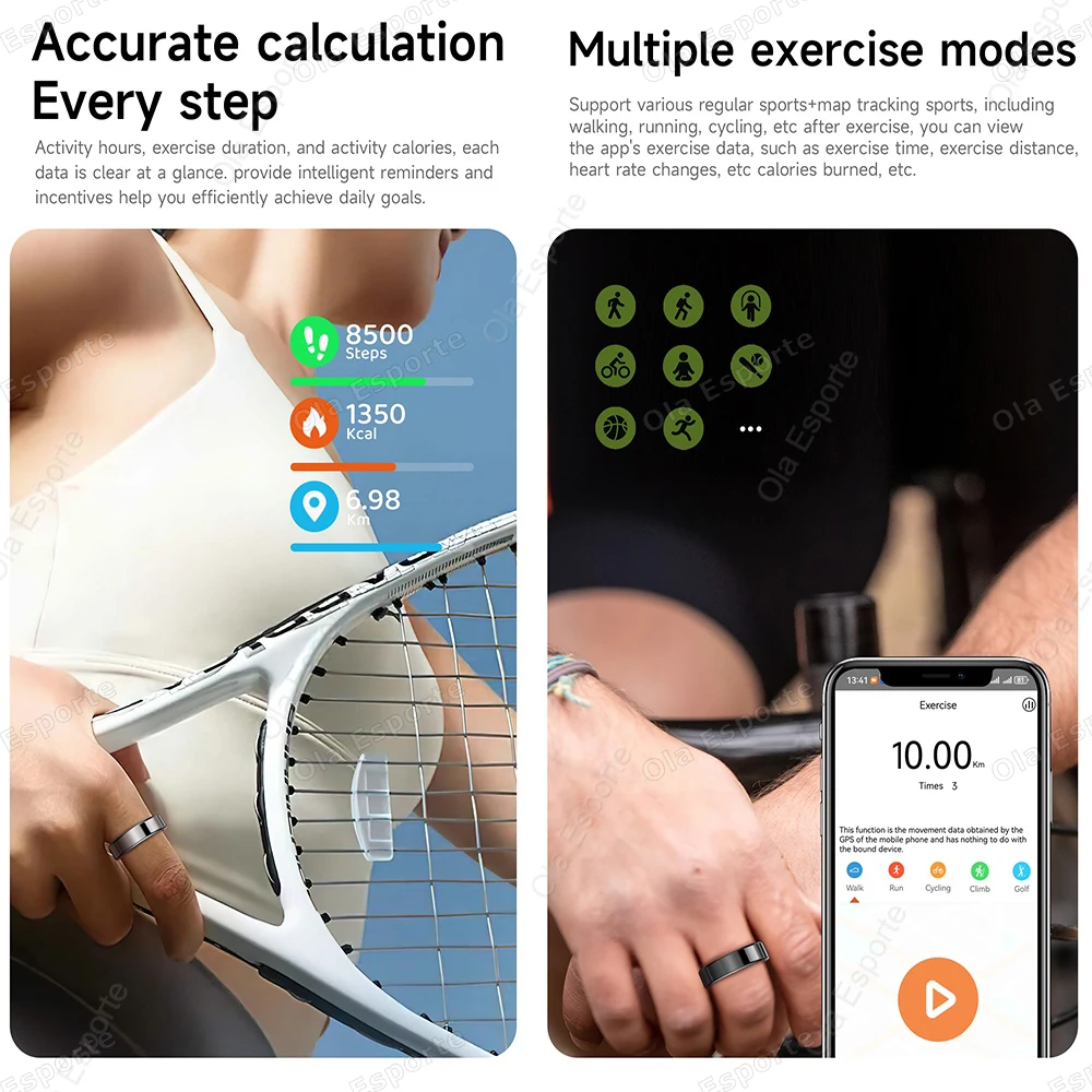 New Smart Ring Men Women Gesture Control Wireless Bluetooth Heart Rate Blood Pressure Monitor Waterproof Sports Health Smartring