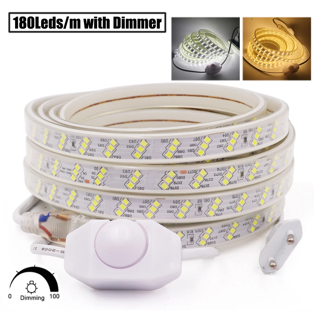 Bande LED lumineuse 100 m lumière blanche froide 5050 220 V éclairage CW578  : : Luminaires et Éclairage