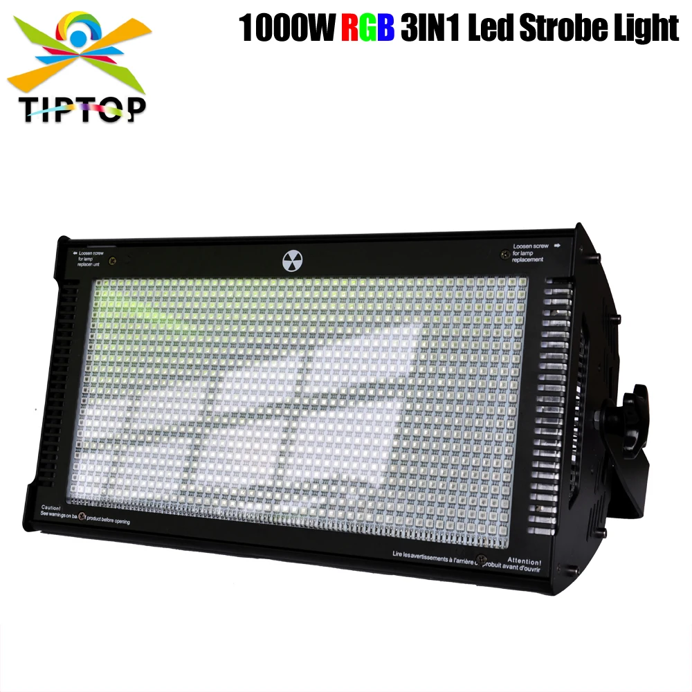 

TP-S1000RGB 1000W RGB Stage Led Strobe Light Tri color mixing High Power Club Flash Light DMX512 Control 3pin/5pin Socket