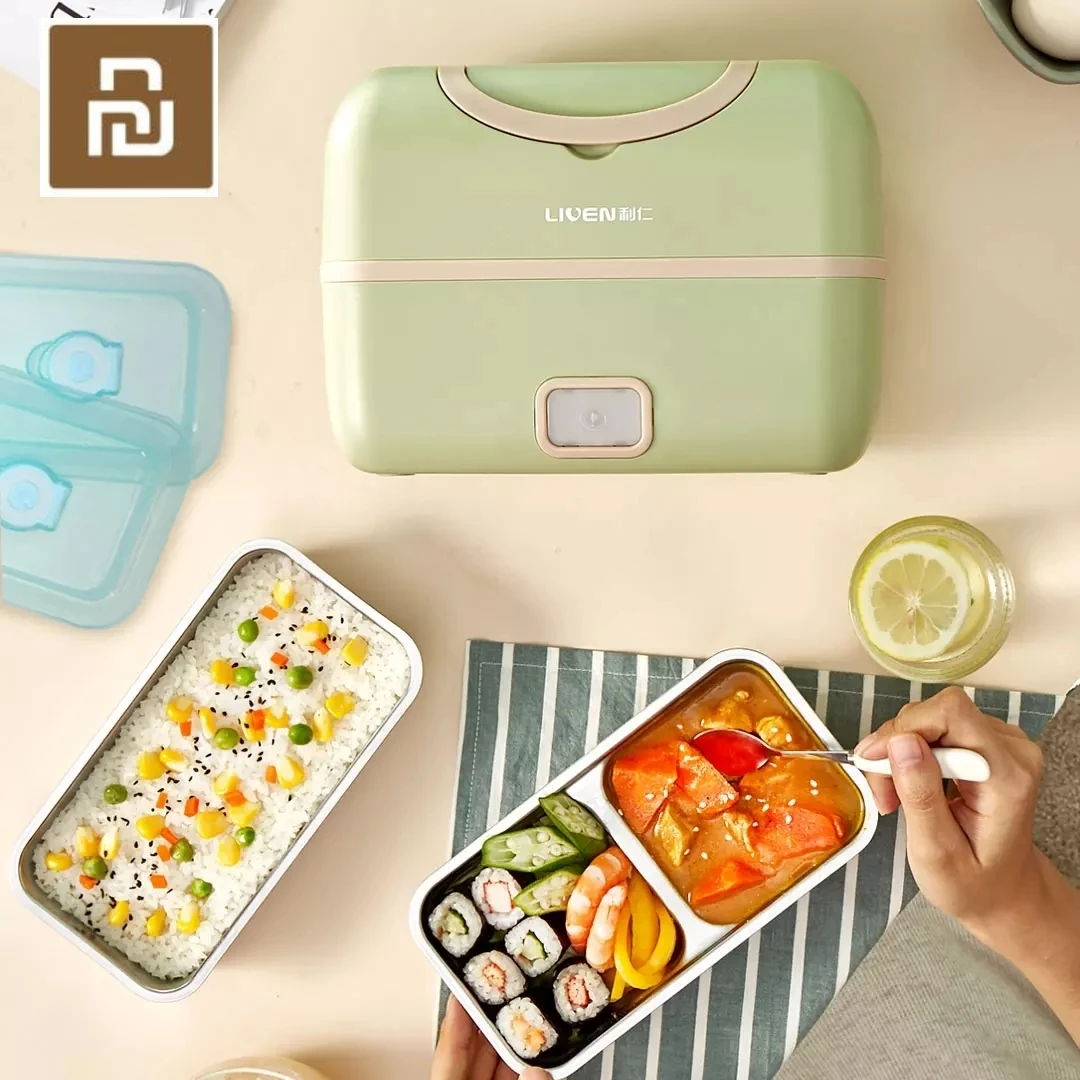 Liren Portable Cooking Electric Lunch Box Multifunctional Plug-in Electric Heating Cooking Large Capacity Double Layer