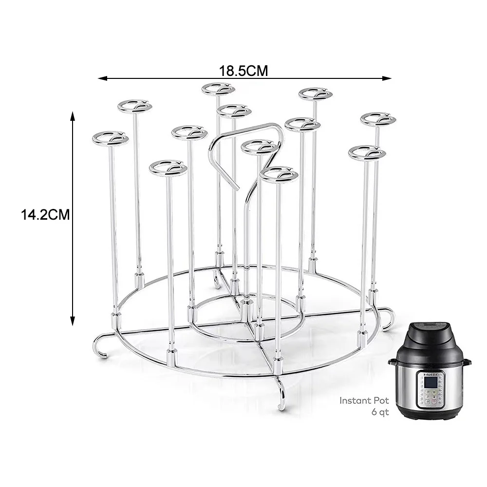 Grille Verticale Pour Brochettes - Grille Robuste En Acier Inoxydable Pour Friteuse A Air Chaud Ronde 1 Grille 48 Brochettes Argent 99260948