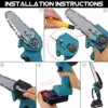 8 Inch Brushless Electric Cordless Chain Saw Handheld Rechargeable Pruning Wood Power Tool For Makita 18V Battery By VIOLEWORKS 4