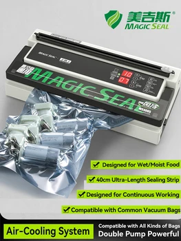 Vacuum Sealer MAGIC SEAL MS4005 Packaging Machine for Plastic Bags Products Food Storage Containers Mylar Auto Manual Modes Home 1