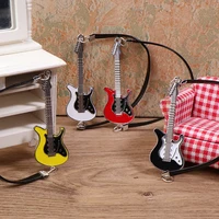 1:12 Dollhouse Miniature Guitar Model Musical Instruments Ornament Doll Micro Scene Construction Props 1