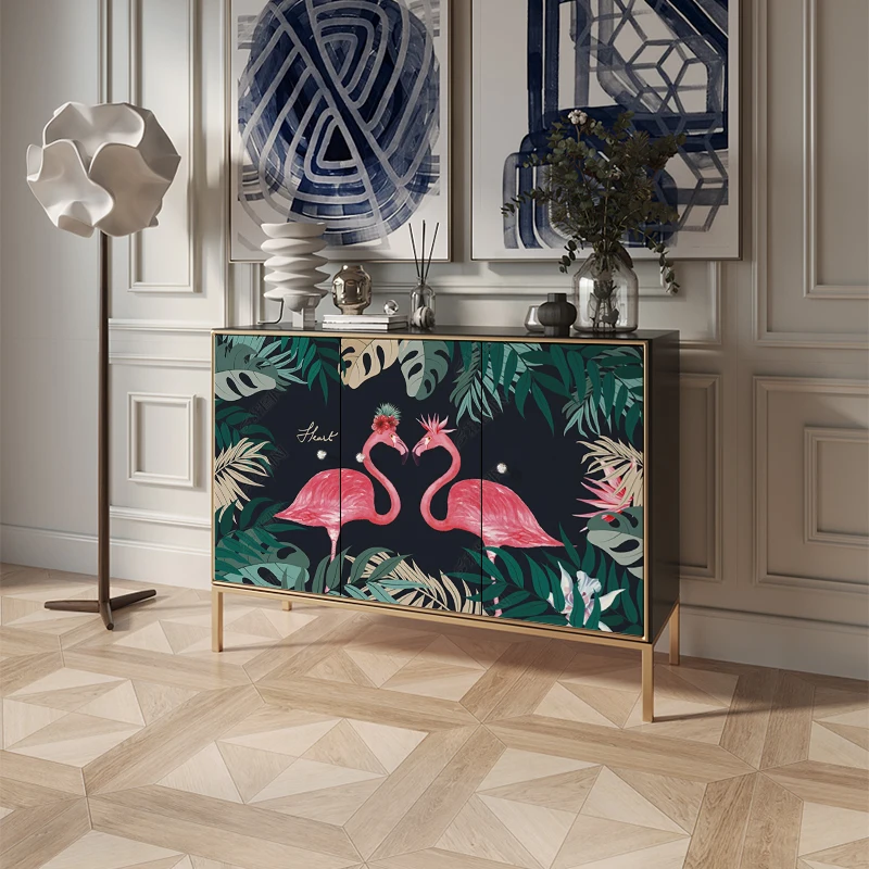 

The porch cabinet is modern, simple, light and luxurious, with large capacity for storage, living room, wine, hotel, health club