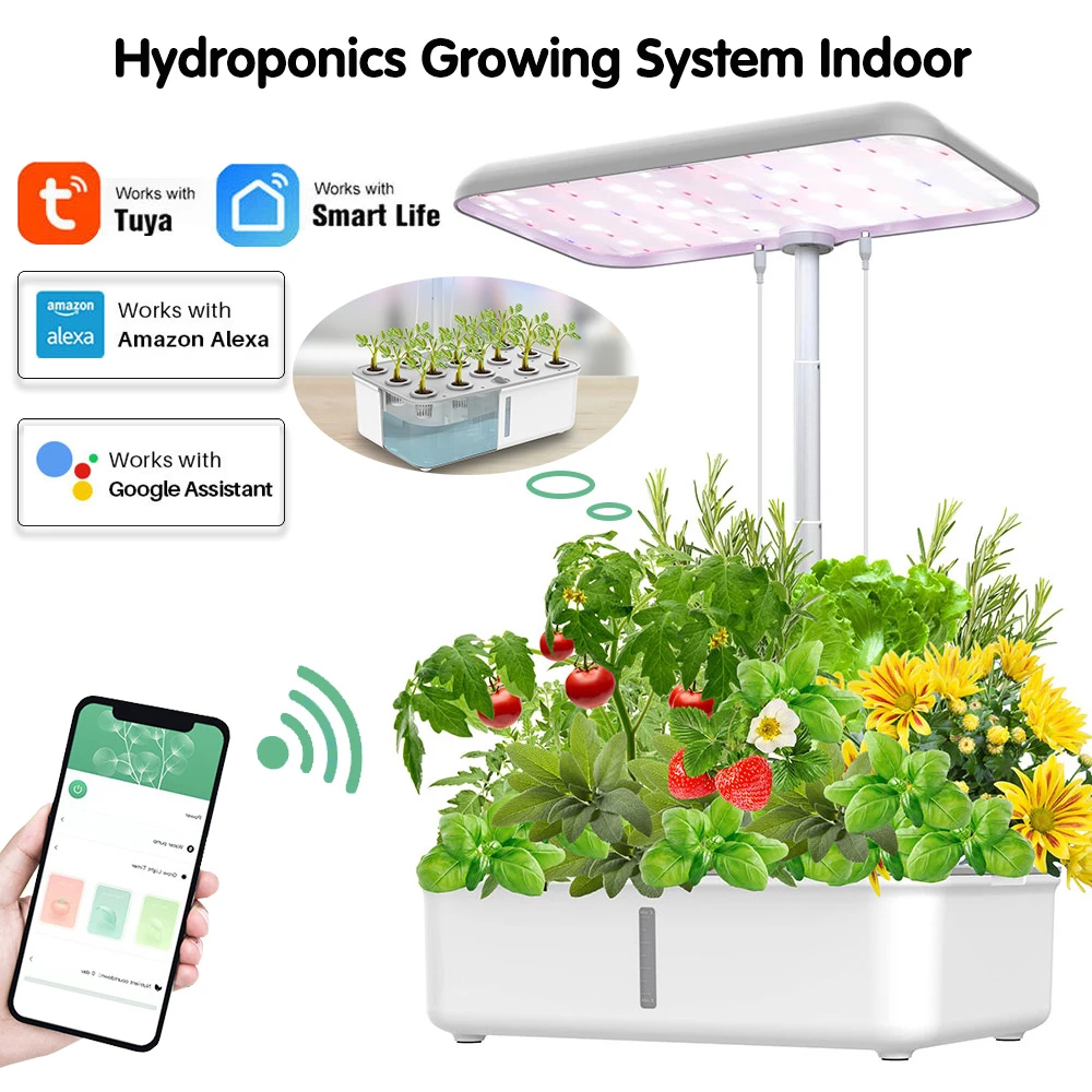 Intelligentize Wifi Hydroponic Growing System Indoor Garden Vegetable Flower Herb Grow Kit With