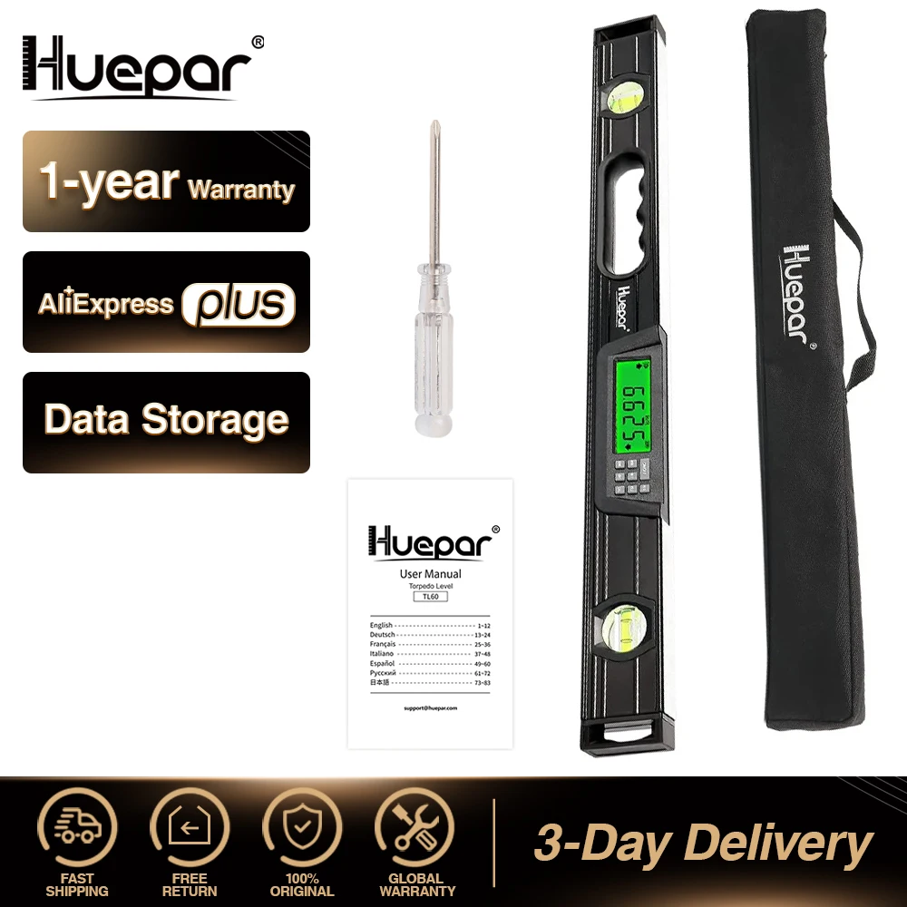 Huepar Digital Display level Inclinometer 610mm Electronic 360 ...