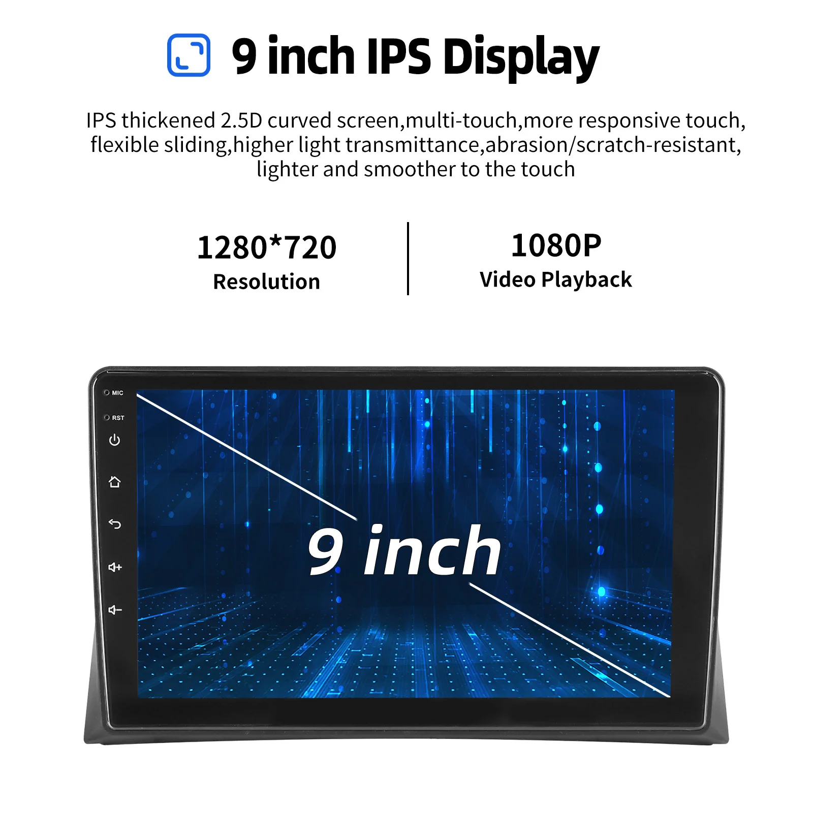 ESSGOO Android 15 Autoradio 9" IPS Touchscreen GPS Navigation für VW T5 Multivan 2010-2015 Lenkradsteuerung Bluetooth FM WIFI RDS USB Mirror Link Wireless CarPlay Android Auto Multimedia-Videoplayer – Detail 7