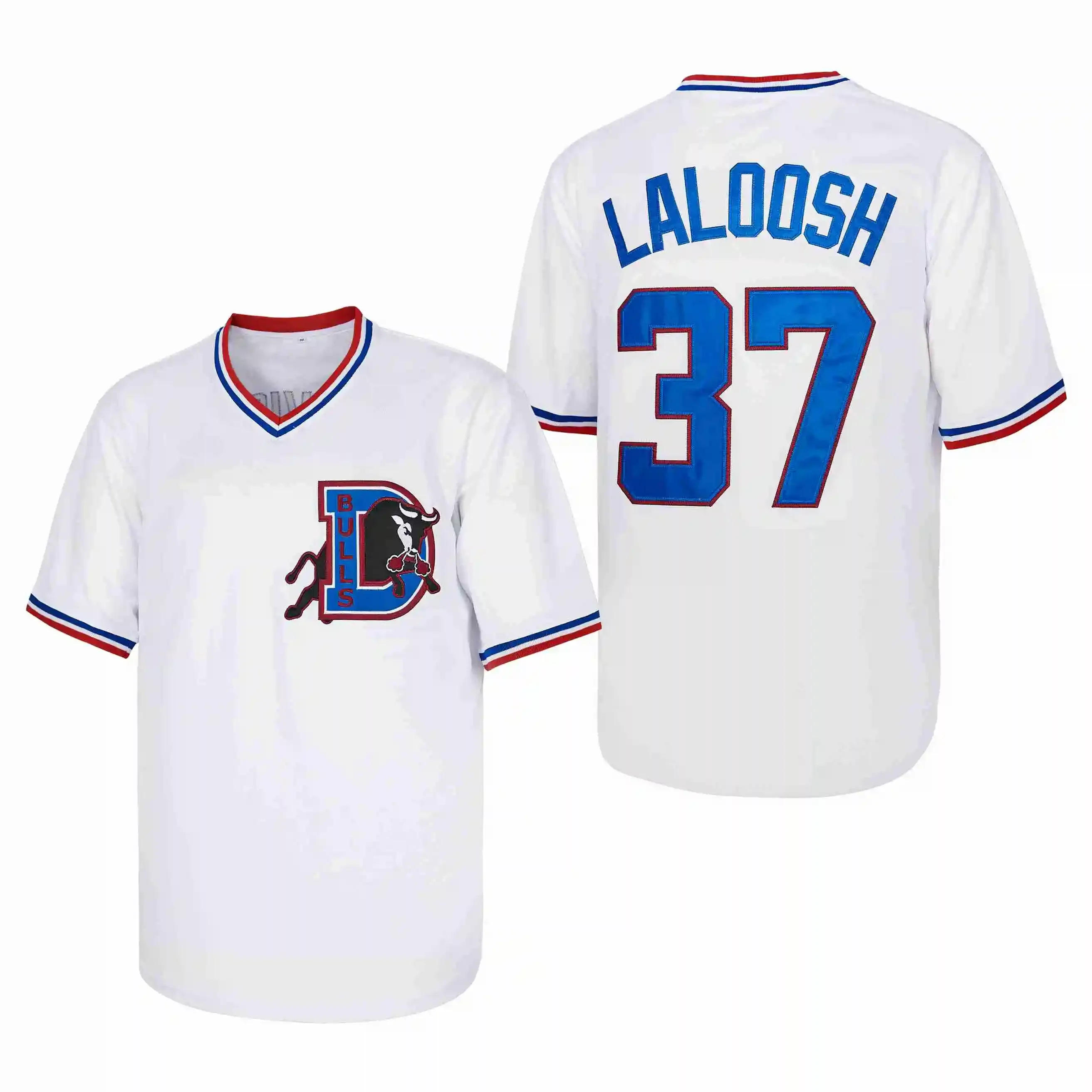 New Men Baseball Jersey 8 DAVIS 37 LALOOSH Sewing Embroidery Outdoor Sportswear Hip Hop Street Culture White New