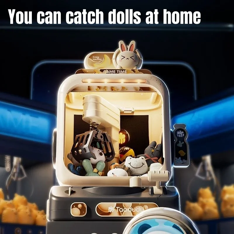 Claw Machine Toys Electronic Arcade Game Adjustable Catch Doll Machine Music Mini Vending Birthday Gift for Kids