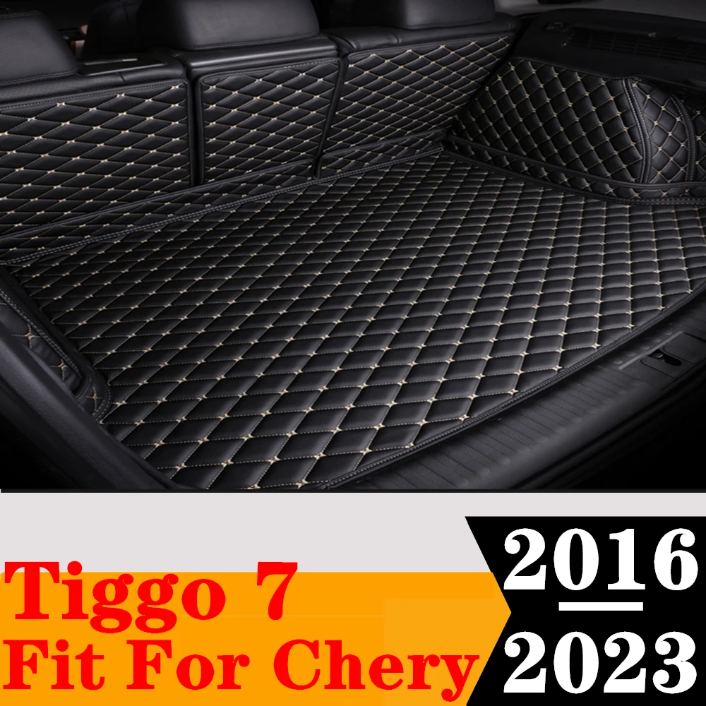 

Sinjayer Waterproof Highly Covered Car Trunk Mat Tail Boot Pad Carpet High Side Rear Cargo Liner For Chery Tiggo 7 2016 17-2023