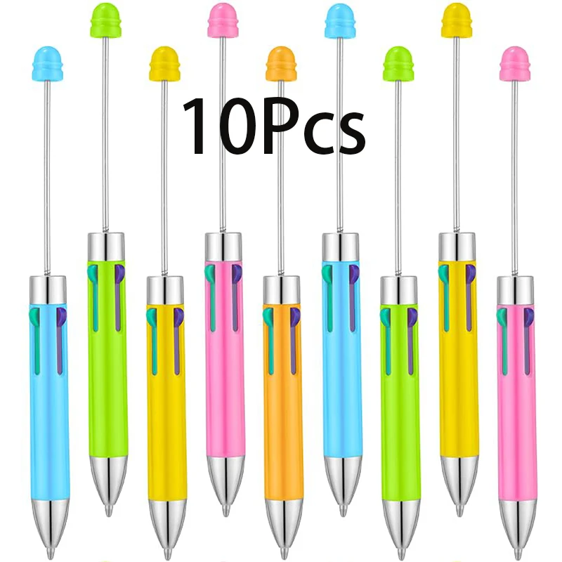

10 шт., пластиковые шариковые ручки с бусинами