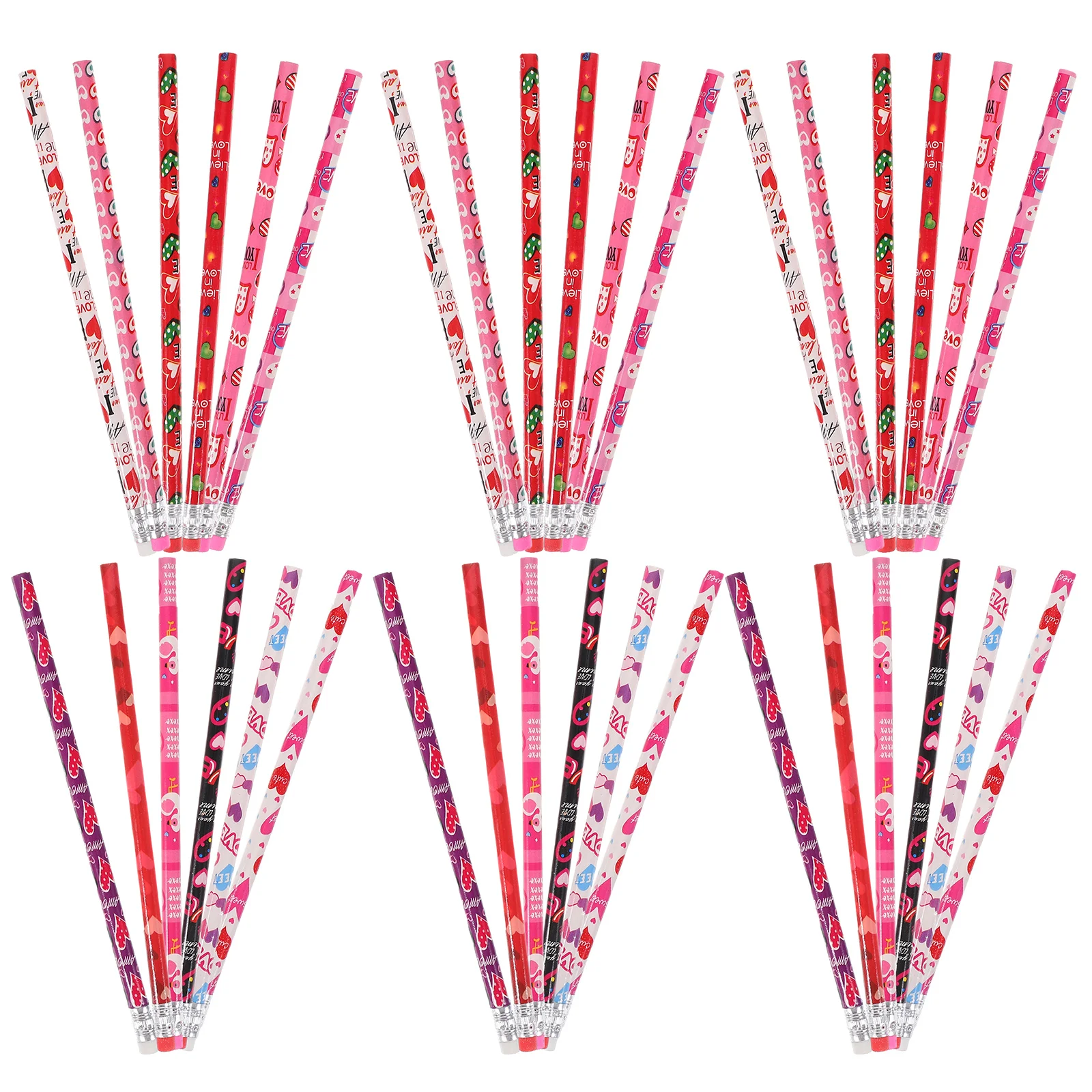 

Карандаш детский для Дня Святого Валентина, Забавный портативный ежедневный графитовый деревянный карандаш с сердечком, 48 шт.