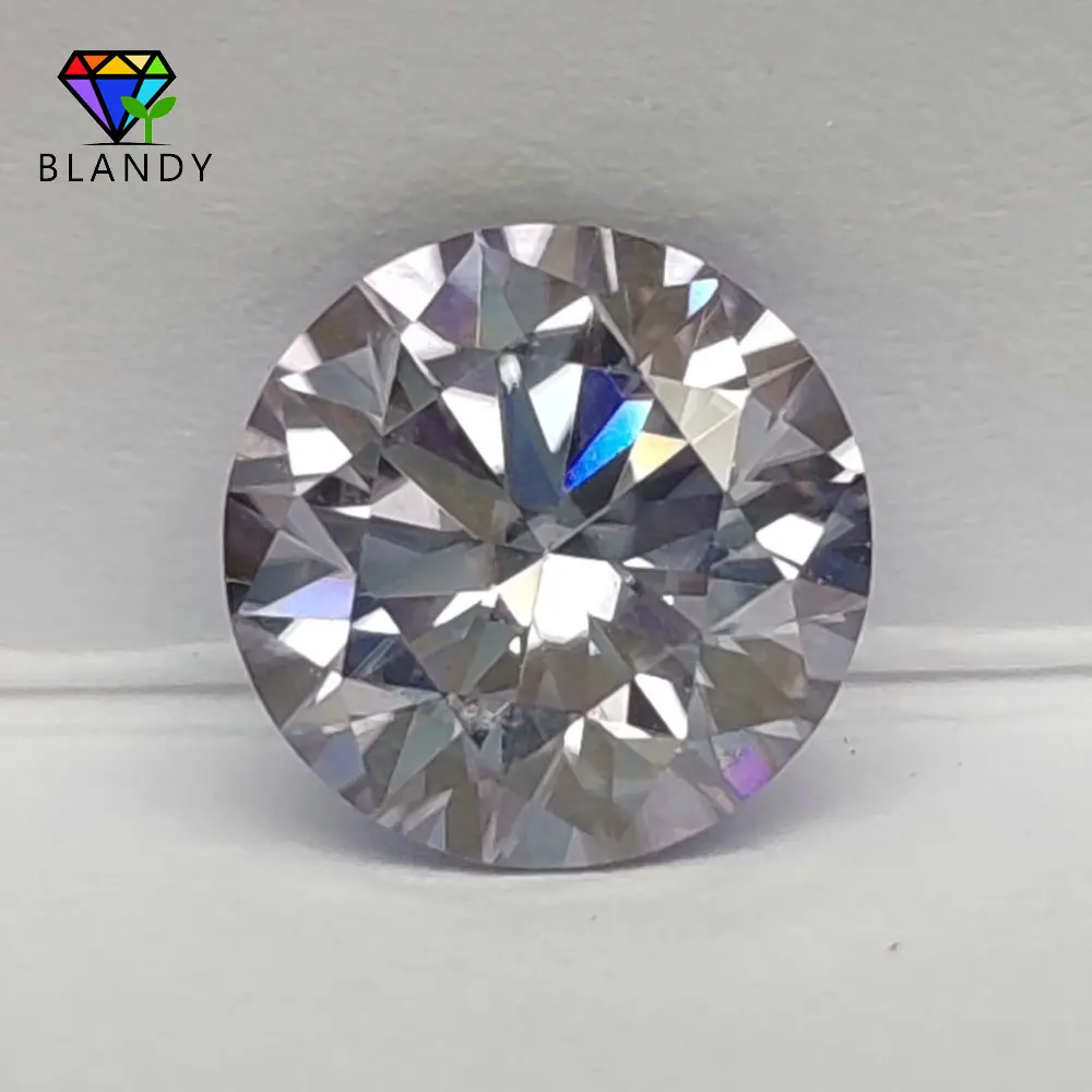 Multicolor Round Cut Moissanite Gemstone with GRA Certification