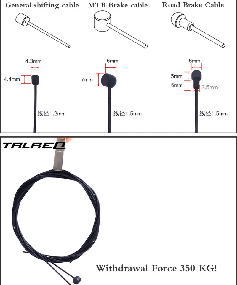 Description Picture 3 of item1pc Bike Teflon-Coating Inner Wire Core,1700mm Brake Line,2100mm Derailleur Shift Wire,MTB Road Bicycle Cable Line,Accessories