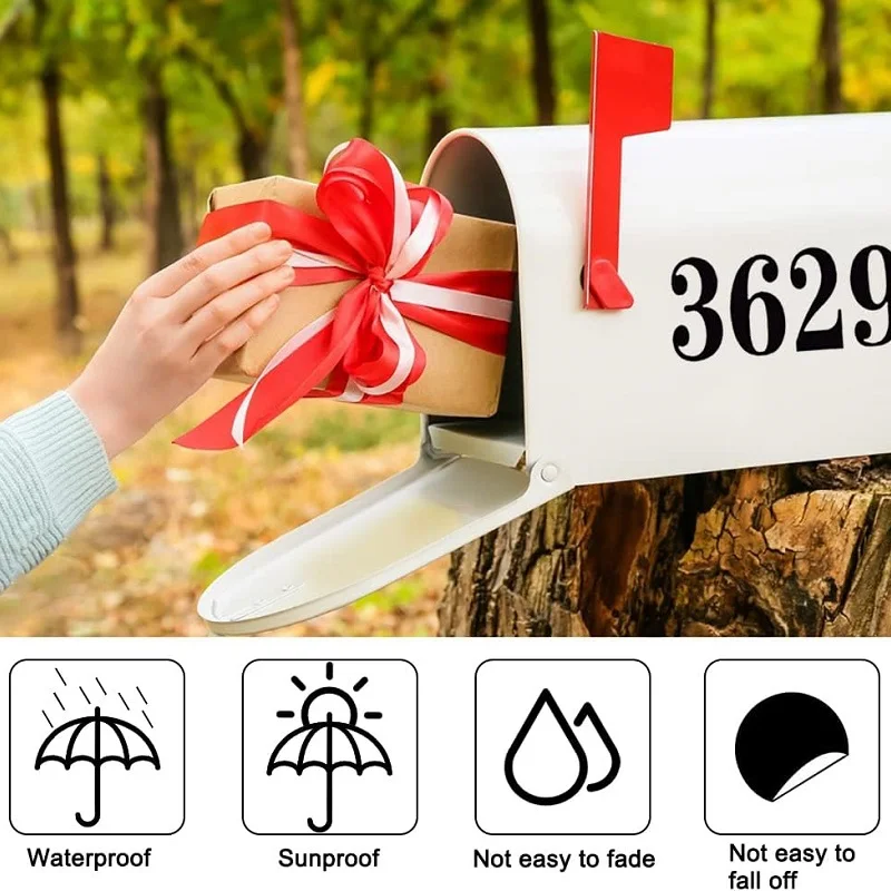 Reflective Mailbox Numbers Sticker Decal Die Cut Classic Style Vinyl Waterproof Number Self Adhesive, for Signs, Door, Cars, etc