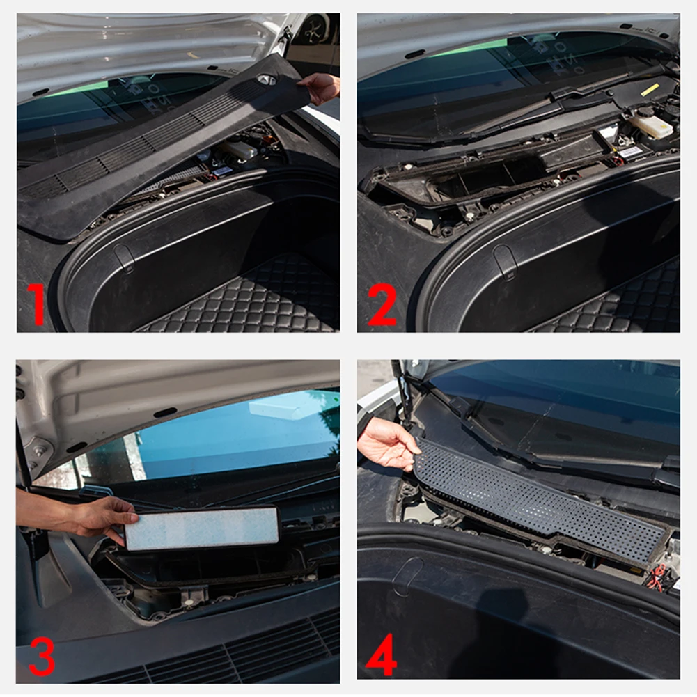 Car Air Flow Vent Cover Trim Car Intake Air Filter Cover Flow Vent Trim Dust Prevention Air Inlet Filter for Tesla Model 3 17-20