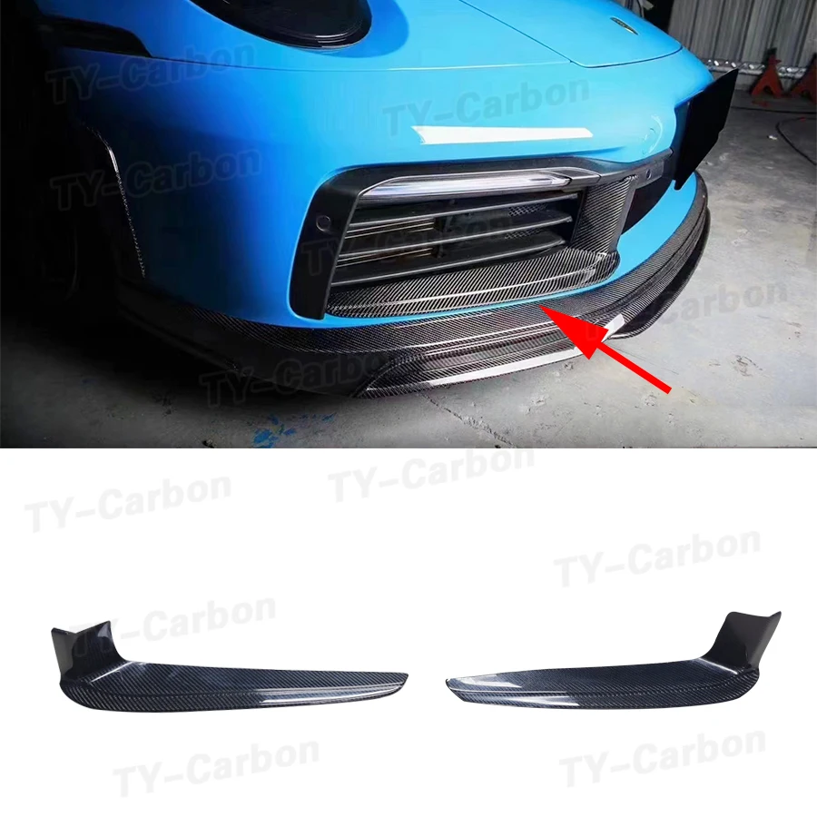 

Передний бампер, Боковая Отделка вентиляционного отверстия для Porsche Carrera 992 911-2019, противотуманная фоторамка из углеродного волокна, разветвитель FRP