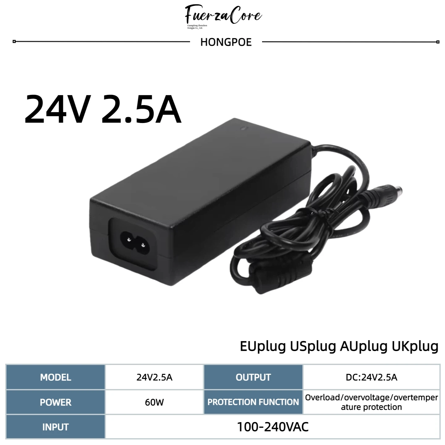 ตัวเลือกสินค้า อะแดปเตอร์แปลงไฟฟ้า 24V สำหรับไฟ LED หลากหลายกำลัง