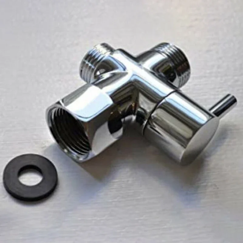 G1/2in 3Way Diverter Valve T-Adapter Converter Brass Valve Bathroom Shower Faucet Water Splitter for Shower Faucet Head Diverter Valve Faucet Valve Shower Head Diverter Valve T Adapter Valve