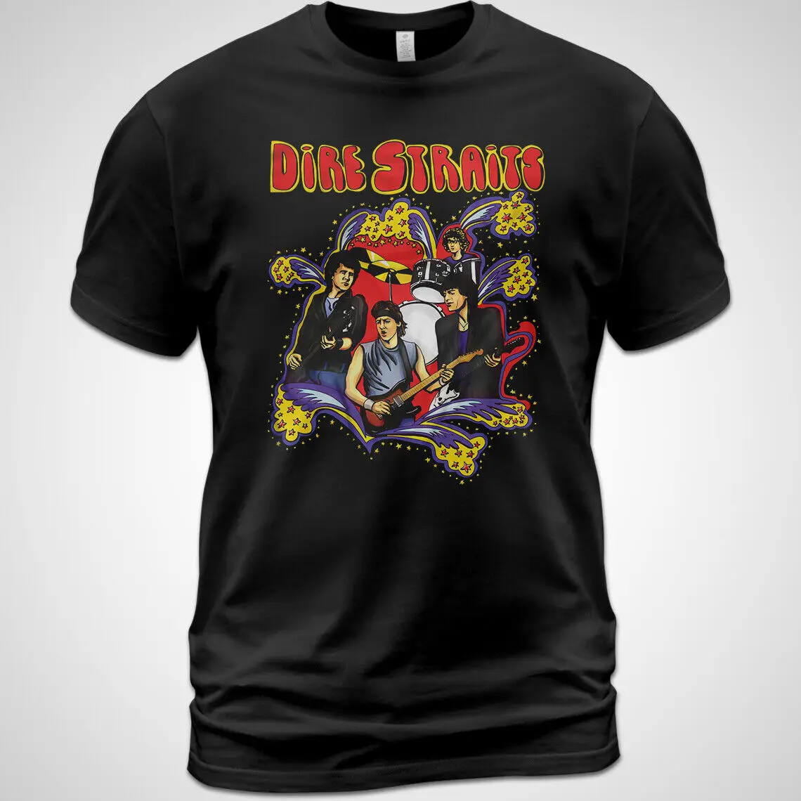 T-Shirt Unisex In Cotone Idle Straded Album Music Shirt Mark Knopfler John Illsley