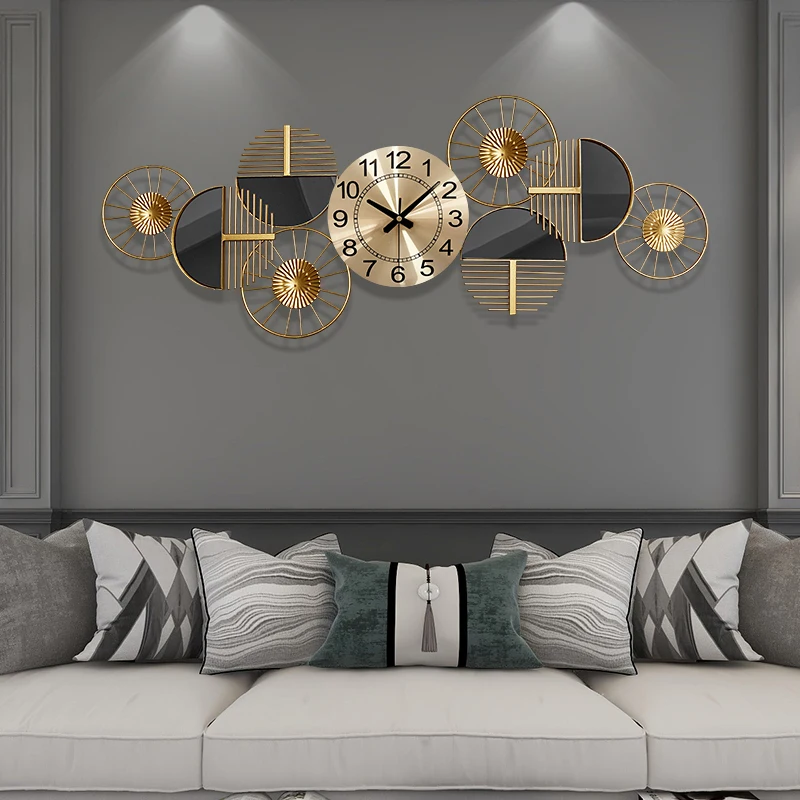 Oversized Luxury Wall Clock Gold Silent Nordic Wall Clock Modern Design Metal Creative Orologi Da Parete Home Decor De50Zb