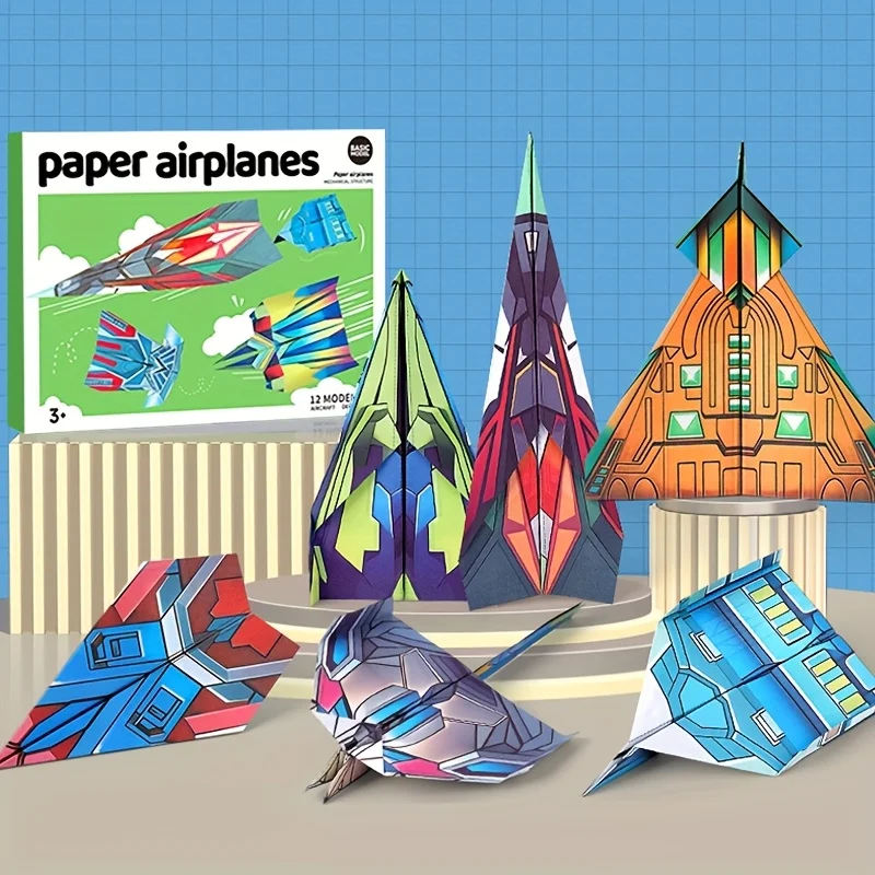 Interactive Paper Airplane Guide: Fun Folding Techniques with Colored Practice Pages