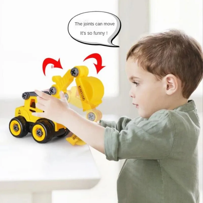 Engineering Vehicle Toys Kids Construction Excavator Tractor Bulldozer Fire Truck Models DIY Screw Game Boys Toys Children Gifts - 5