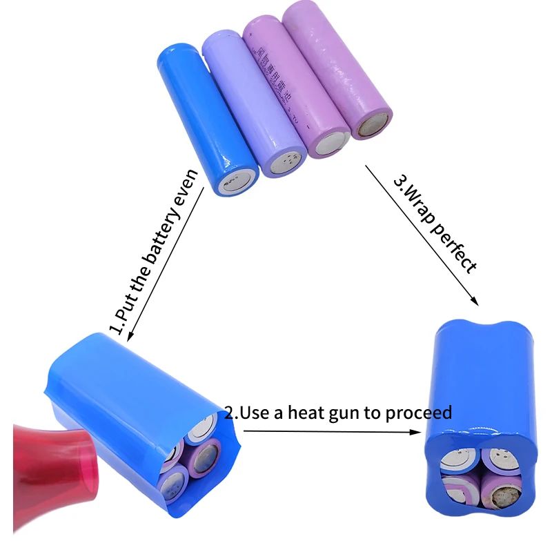 30/100pcs PVC Heat Shrink Tube 18650 Battery Film Tape Precut Shrinkable Sleeve Wrap Cover for 1S 2S 3S 4S Batteries Protection heat shrink tube heat shrink tubing heat shrink tube kit heat shrink cable sleeve protective sleeve
