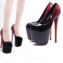 

2022 New Fashion Nightclub Red Bottom Sexy 19CM Stilettos Women's Model Catwalk Large Size Single Shoes 34-50 Size