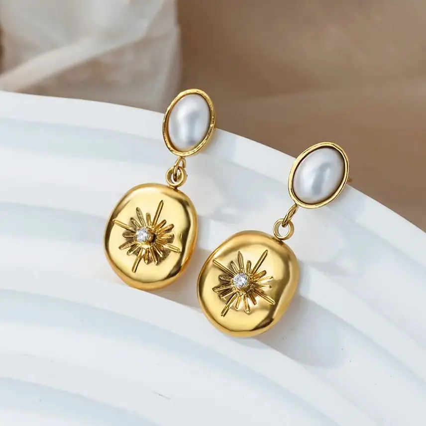 Zircon Earrings Stainless Steel Women Christmas Wedding Jewelry