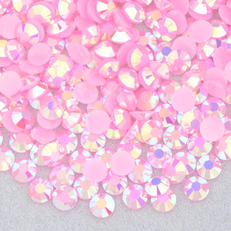 Vibrant Jelly Pink AB Flatback Rhinestones for DIY Nail Art and Crafts