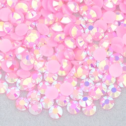 Vibrant Jelly Pink AB Flatback Rhinestones for DIY Nail Art and Crafts (A63 Jelly DkPink AB)