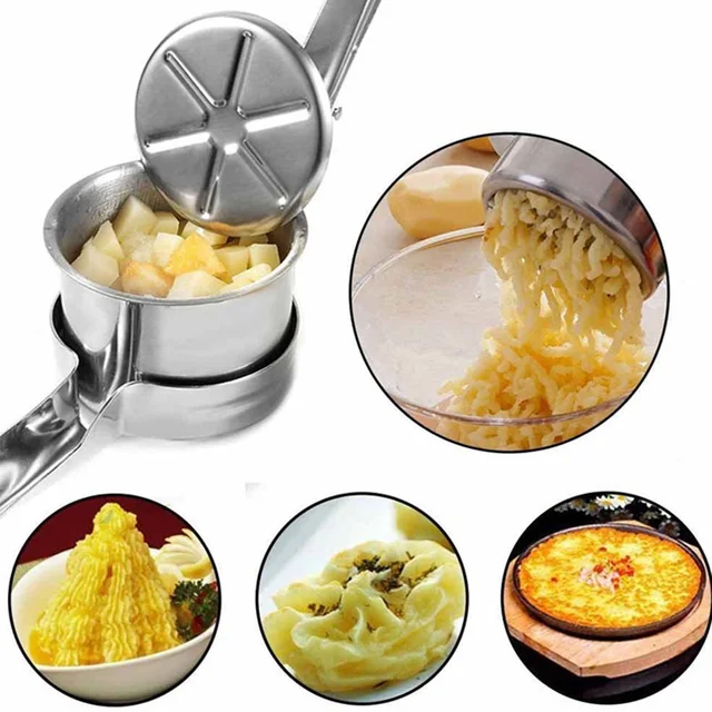 Potato Grinder Fruit And Vegetable Juicer Kitchen Cooking Tools Stainless  Steel Pressure Puree Garlic Press Cookware Accessories - AliExpress