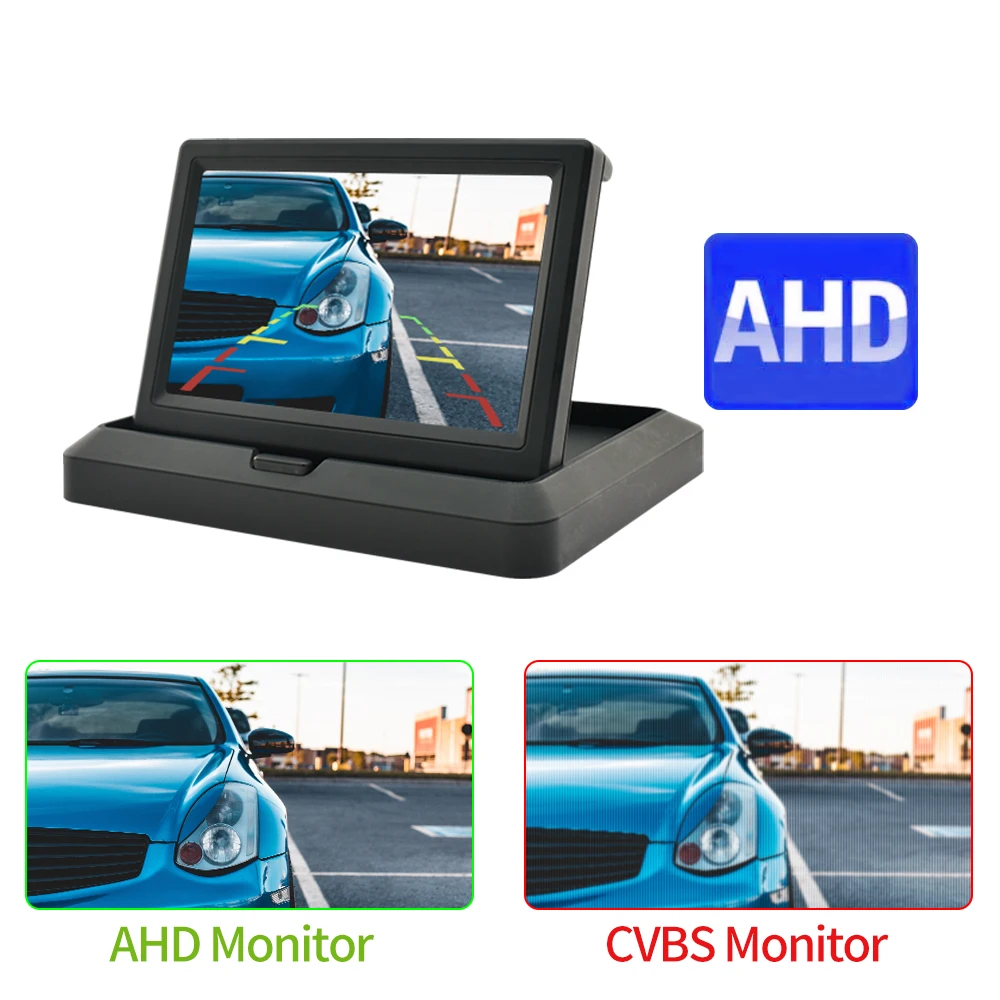 Car Parking Monitor Car Display Monitor Display KTYDKP Car Folding Monitor Screen 2 Way Video Input Vehicle Rear View Camera Parking Backup Reverse 5 Inch TFT Display car display,monitor display,car parking monitor