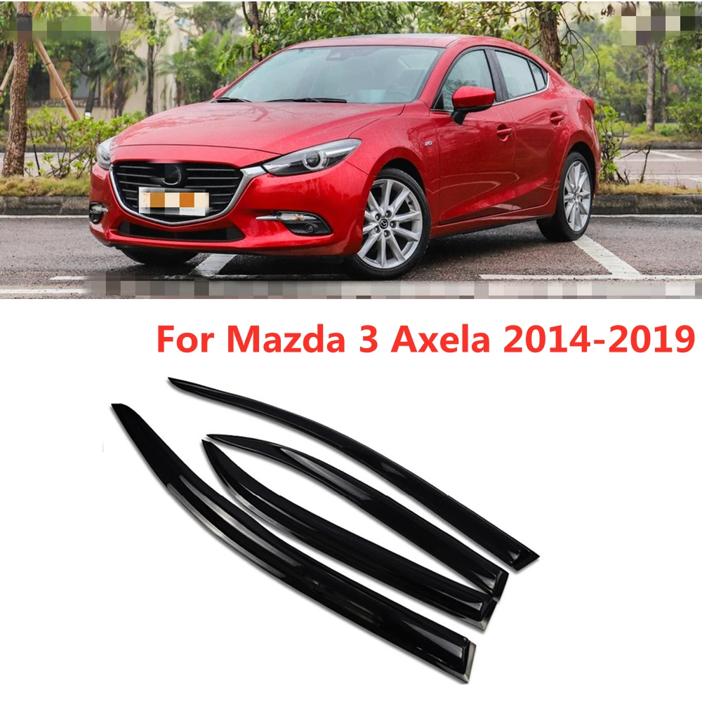 

For Mazda 3 Axela 2014 2015 2016 2017 2018 2019 Side Window Visor Sun Rain Deflector Guard Awnings Shelter Adhesive Cover Trim