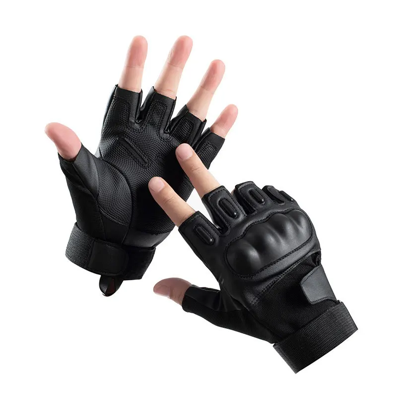 Men and Women's Full Leather Combat Fingerless Glove, Winter Tactical Gloves, Half Finger, Xinji, Hebei, Us, Manufacturer
