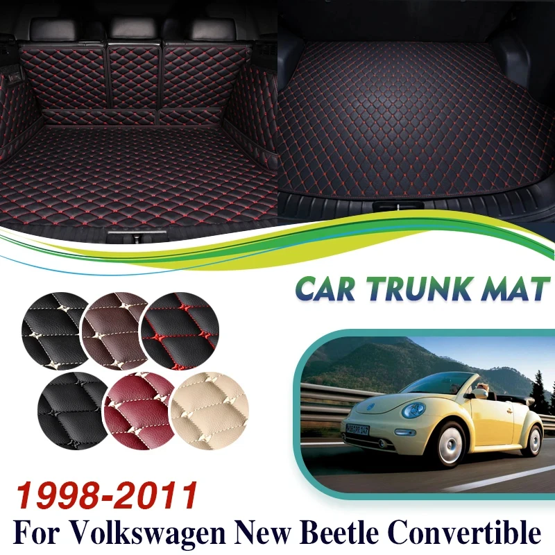 

Car Rear Trunk Mats For VW Volkswagen New Beetle Convertible 1998~2011 Leather Car Mat Carpets Tappetini Auto aCar Accessories