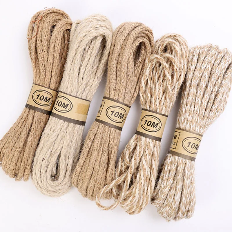 Braided Burlap Ribbon Rope for DIY Craft (Brown), Natural Jute