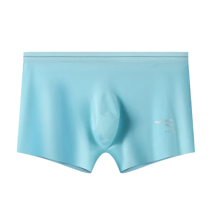 

Men Ice Silk Boxer Semi Transprent Shorts Breathable Seamless Underwear Big Pouch Bulge Sexy Panties Ultra Thin Boxershorts Wj