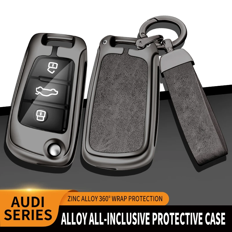 

Zinc Alloy Car Key Case for Audi A3 8L 8P A4 B6 B7 B8 A6 C5 C6 4F RS3 Q3 Q7 TT 8L 8V S3 Protector Holder Keyless