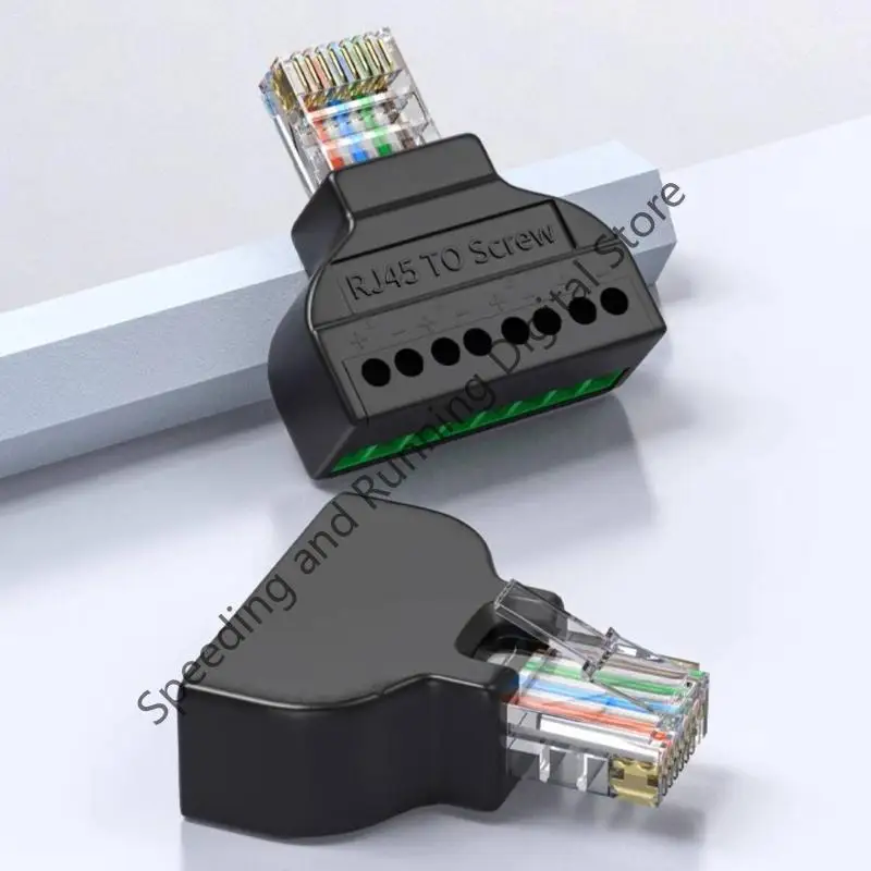 Q39D 새로운 Rj45 나사 고정 터미널 블록 어댑터 8p 커넥터 이더넷 Rj45 남성 8 핀 나사 고정 터미널 어댑터