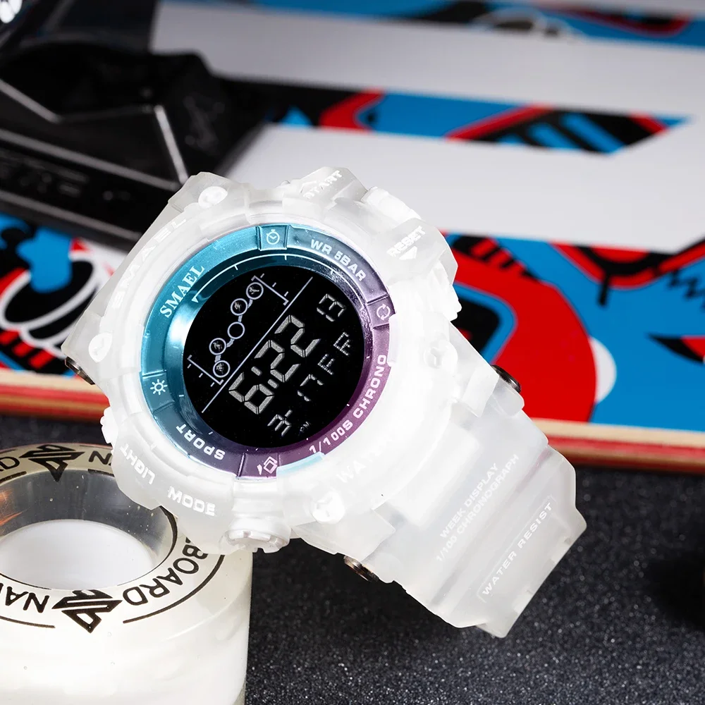 SMAEL 8082  multifunctional single display electronic watch electronic watch student sports large dial waterproof 4
