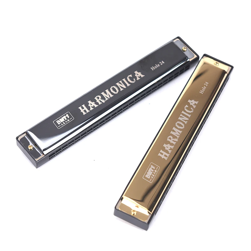 24 Hole Harmonica Key C Mouth Metal Organ Beginners Double Row Blues Musical Instruments diatonic harmonica chromatic harmonica kids harmonica