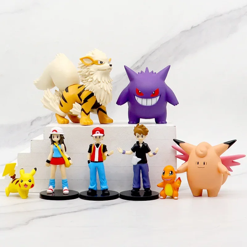 

8PCS Pokemon Figures Toys Pikachu Model Cartoon Pokémon Anime Collection Toy Kids Birthday Gift
