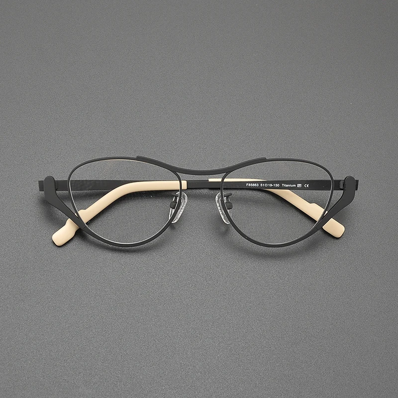Nobler Women's Full Rim Oval Cat Eye Titanium Eyeglasses 13