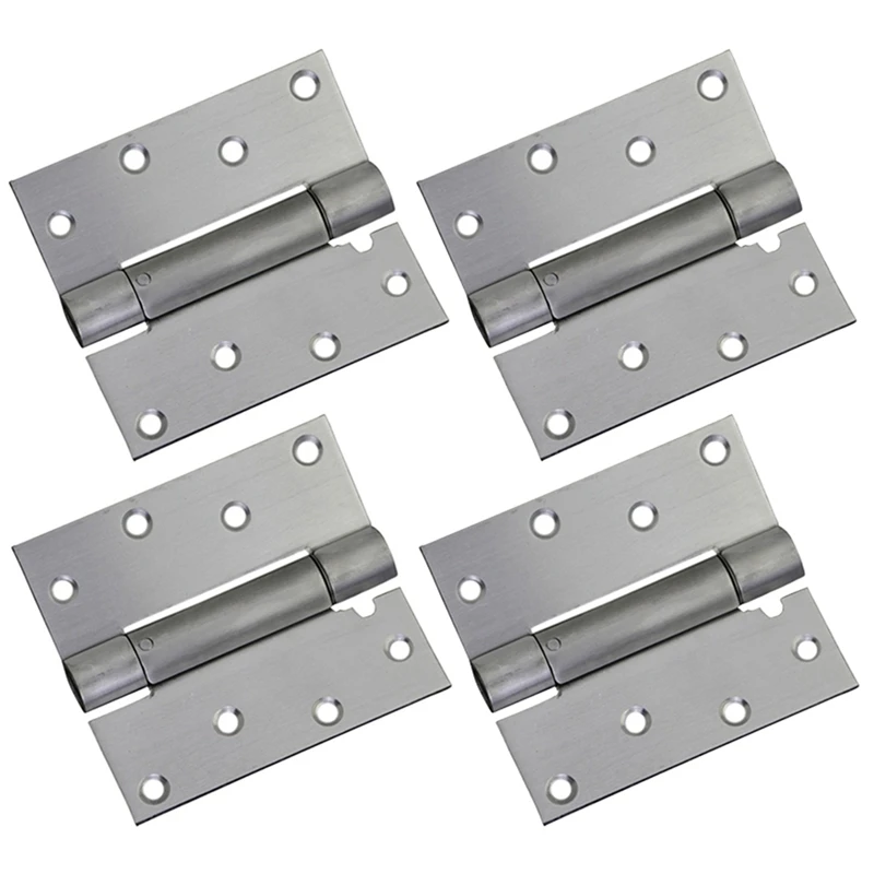 

Self Closing Door Hinge, 4 Pack 4 Inch Heavy Duty Square Stainless Steel Mortise Spring Automatic Closer Hinge Hardware