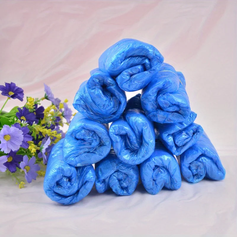 50PCS Disposable Household Plastic Shoe Cover, Anti Slip and Wear-resistant Shoe Cover, Suitable for Home, Travel and Workplace