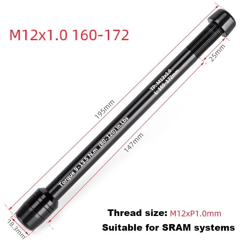 Description Picture 5 of itemBicycle Trainer Thru Axle Skewer MTB Bike Trainer Shaft Skewer Trainer Adapter 12x142-148mm P1.5/P1.75 Trainer Quick Release
