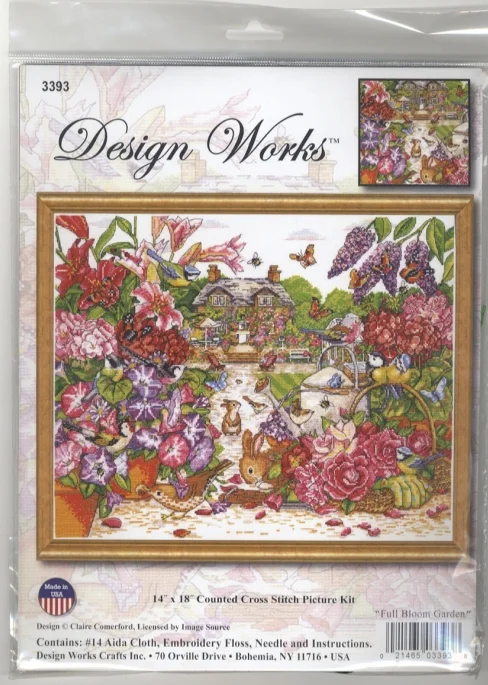 DW 3393 Blossom Garden 56-46 Handmade Needlework Embroidery DIY DMC Cross Stitch Kits Crafts 14CT Unprinted
